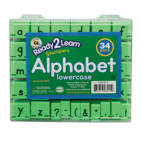 CENTER ENTERPRISES Ready2Learn™ Manuscript Alphabet Stamps, 1in Lowercase, 34 Stamps 6812